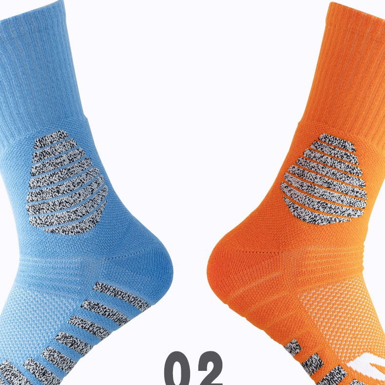 New Men's Elite Socks Pressurized Contrast Color Long Tube Basketball Socks Men's Towel Bottom Sweat-Absorbent Breathable Professional Sports Socks