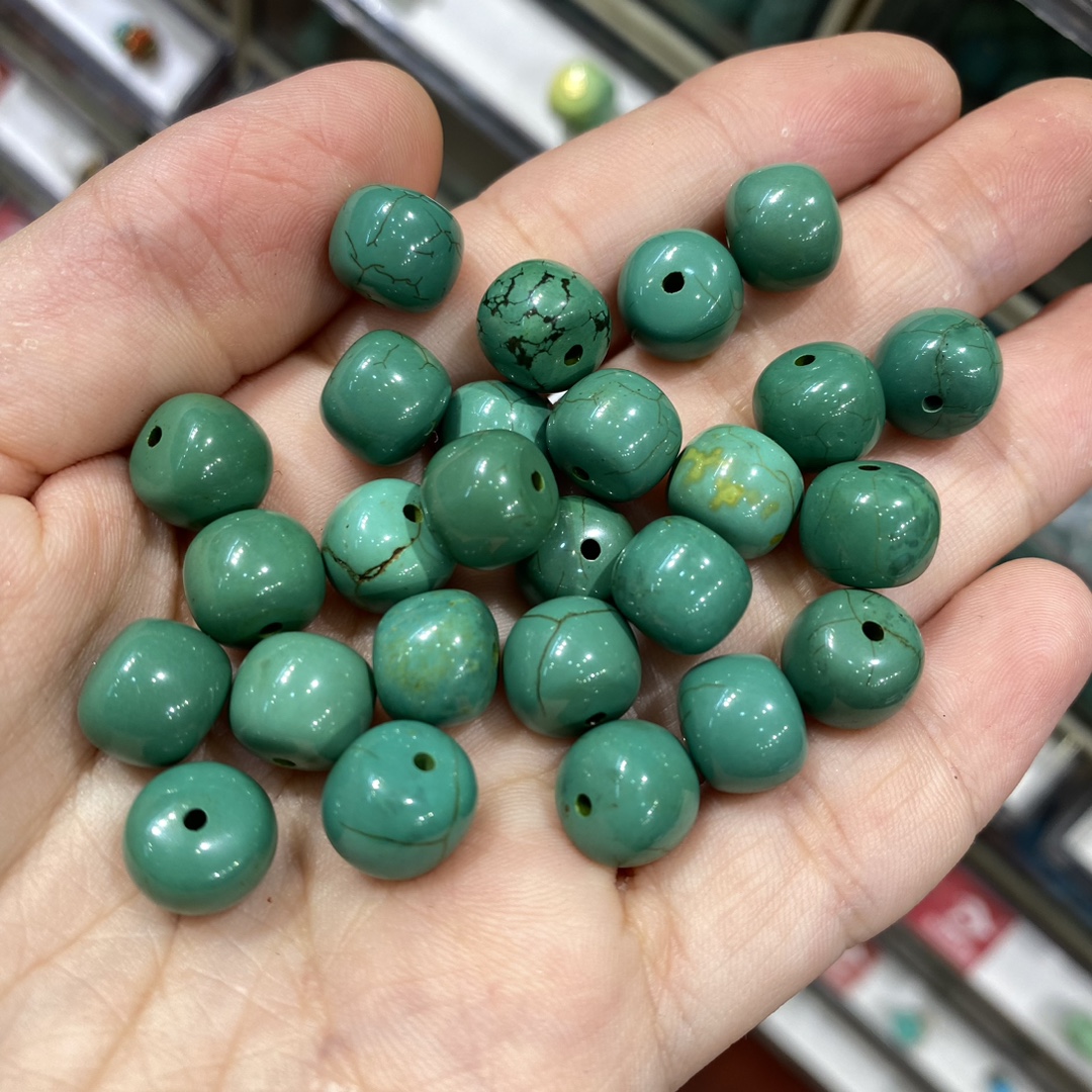 高瓷菱镁矿老型桶珠蒙松绿松石diy文玩配饰手链项链吊坠配件-阿里巴巴