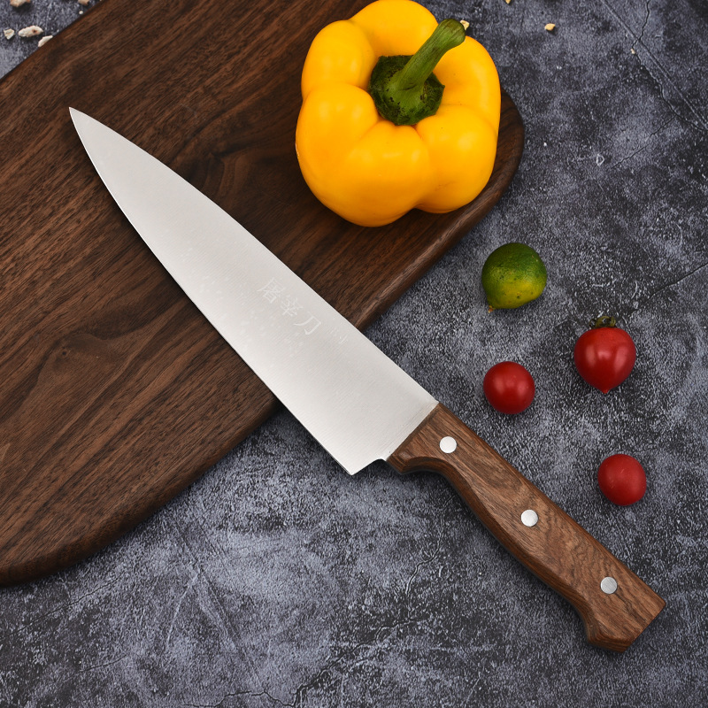 不锈钢8寸屠宰刀 家用切肉切片刀 木柄剔骨刀猪肉分割刀厨房刀具