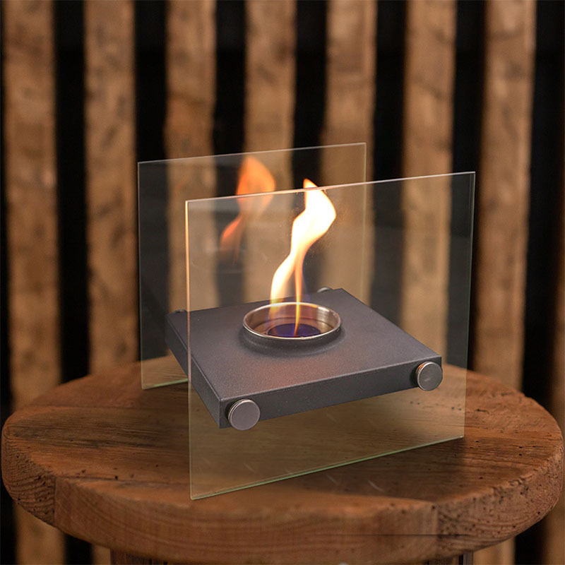 Double-Sided Glass Mini Fireplace Small Glass Fireplace Alcohol Small Fireplace Mini Alcohol Lamp