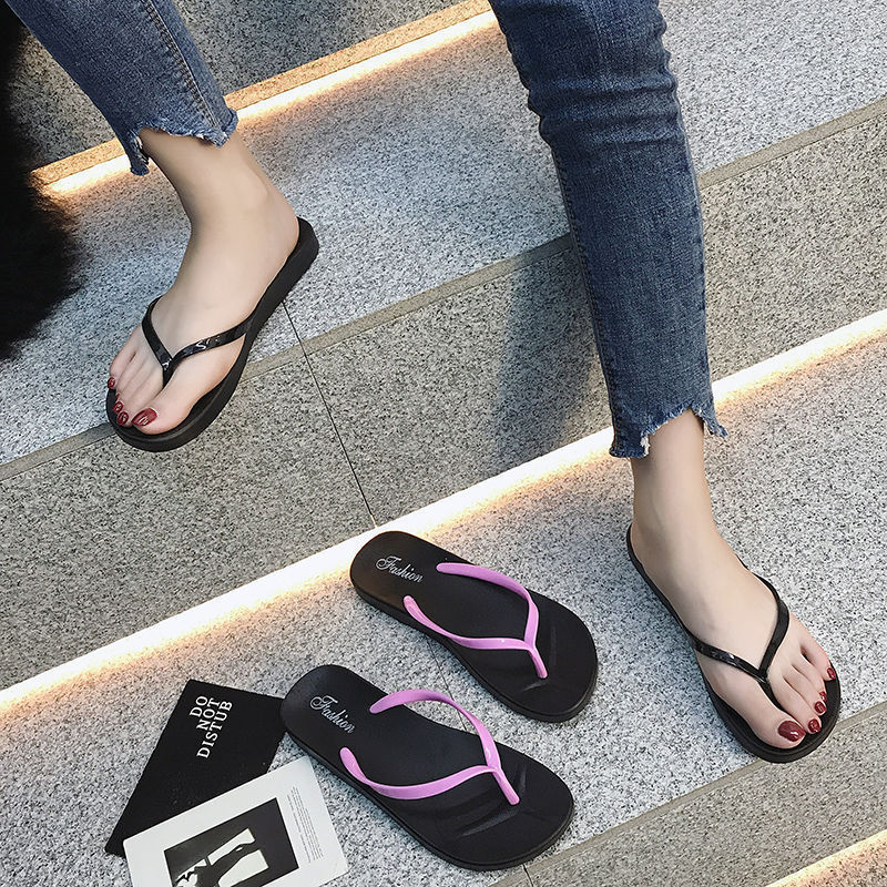 Flip Flops Women's Outdoor Flip-Flops Couple Slippers Non-Slip Bathroom Bath Beach Seaside Ins Tide Summer Cooling