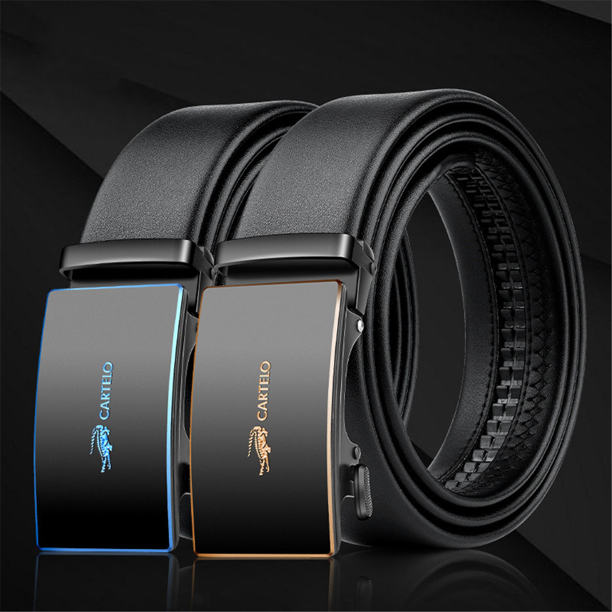 新款男士牛皮腰带商务休闲皮带时尚百搭男式裤带礼盒装皮带男