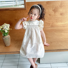 女宝宝连衣裙女童夏装白色时髦小清新儿童小女孩洋气裙子夏季薄款