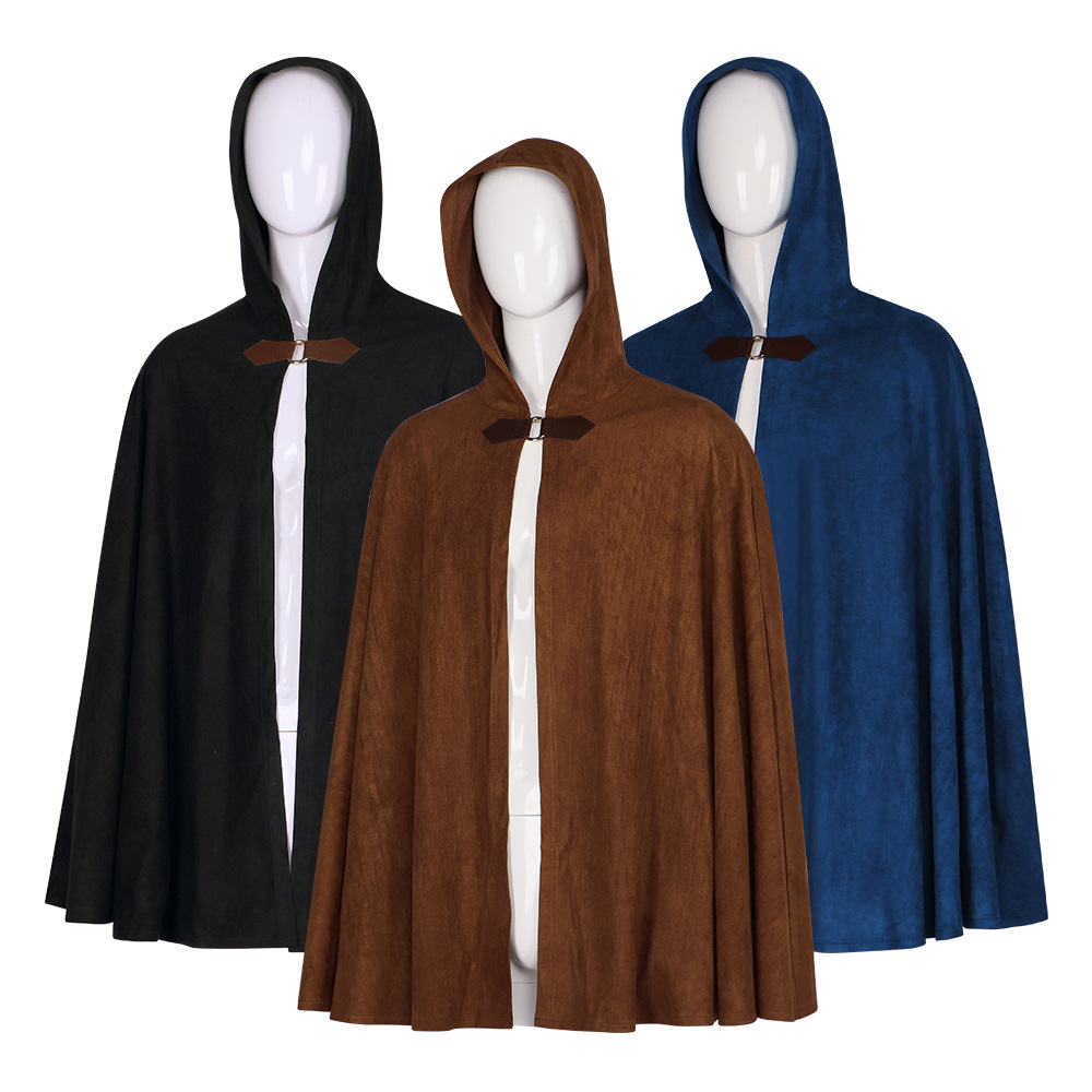 中世纪鹿麂皮绒斗篷cos服万圣节复古战斗战士角色扮演cosplay披风