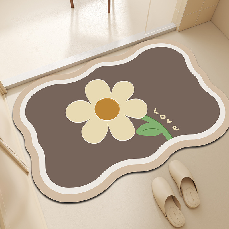 Diatom Ooze Soft Floor Mat Bathroom Quick-Drying Bathroom Entrance Foot Mat Absorbent Non-Slip Toilet Toilet Rug