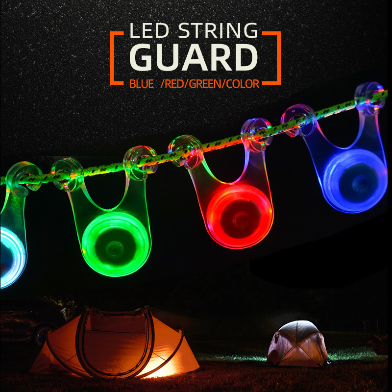 Outdoor Camping Decorative Light Led Tent Rope Hanging Light Backpack Bicycle Warning Taillight Silicone Campsite Lamp Flashing Light