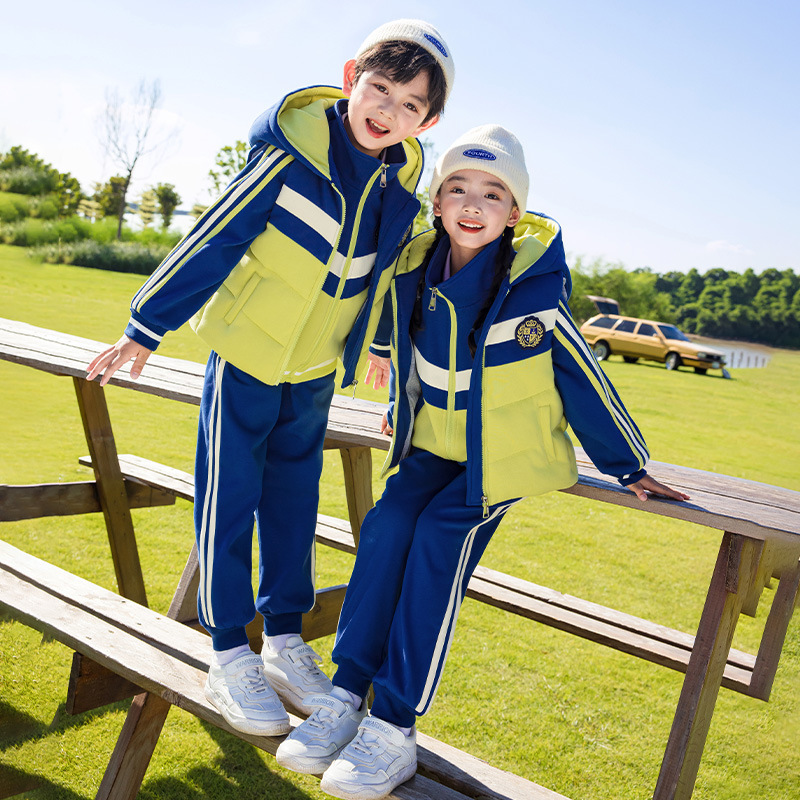 深圳校服套装小学生蓝色一年级运动会班服幼儿园园服秋冬款三件套