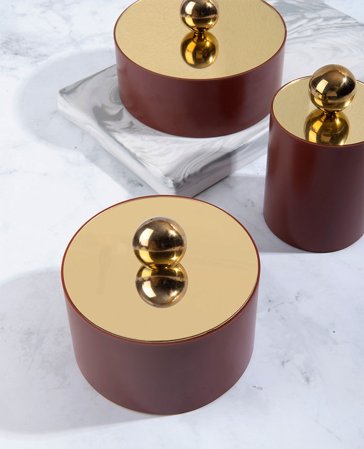 北欧风首饰盒圆球金属盖多层戒指耳钉小物件收纳盒子饰品盒饰品盒