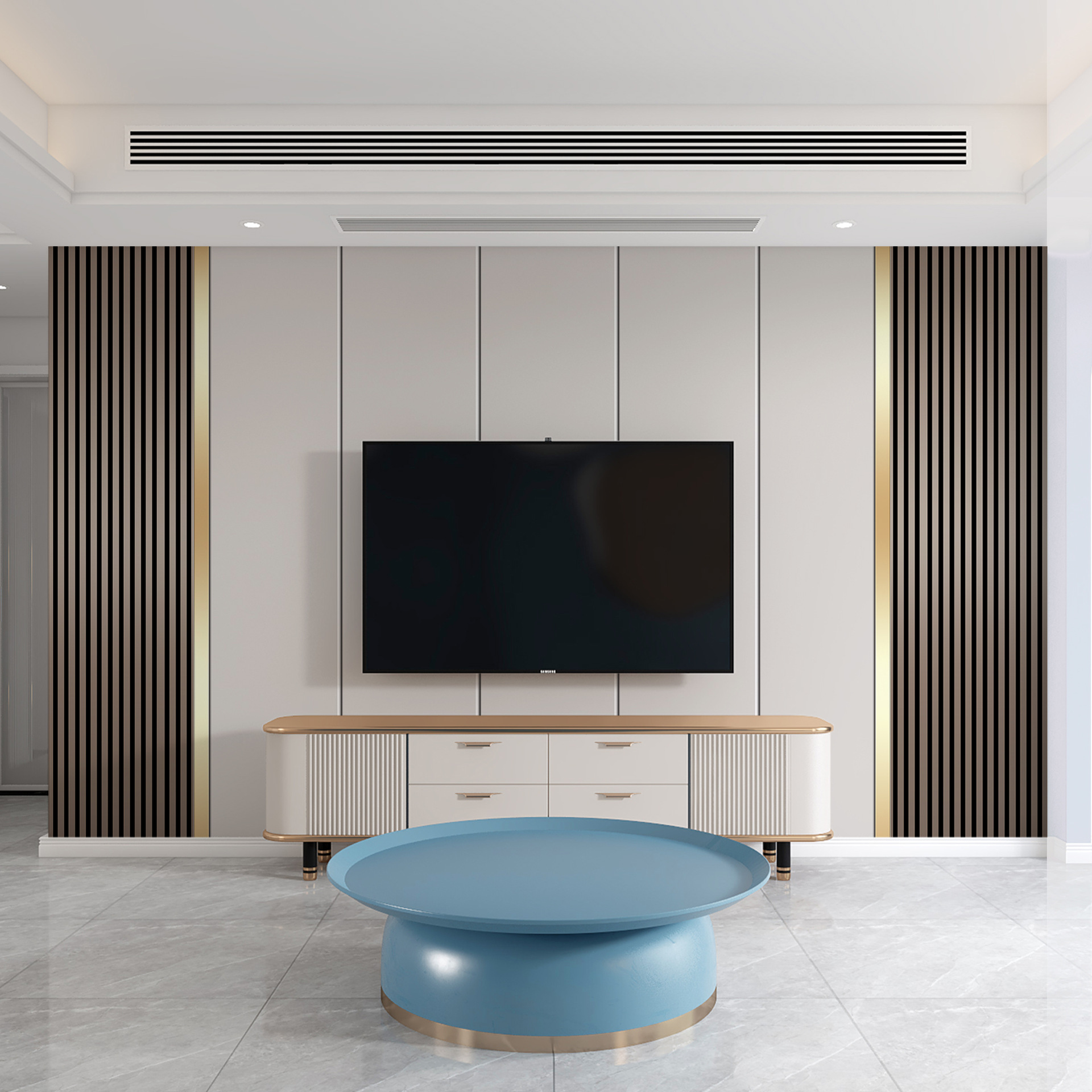 电视背景墙壁纸墙布客厅沙发卧室装饰格栅线条大气轻奢风影视壁画