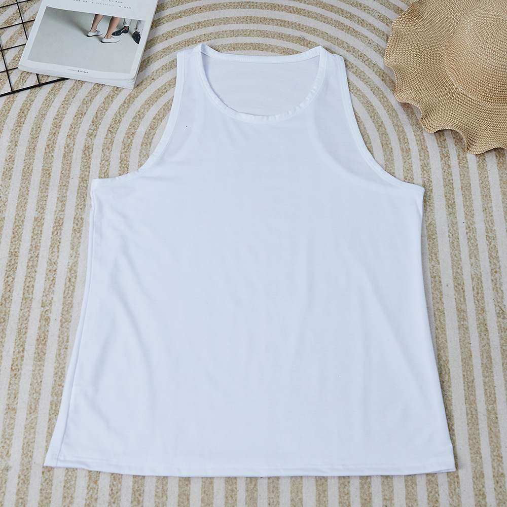 Sublimation Vest 190G Imitation Cotton Pull Frame T-shirt Men's Sleeveless Vest 2022 Trendy Tops Loose