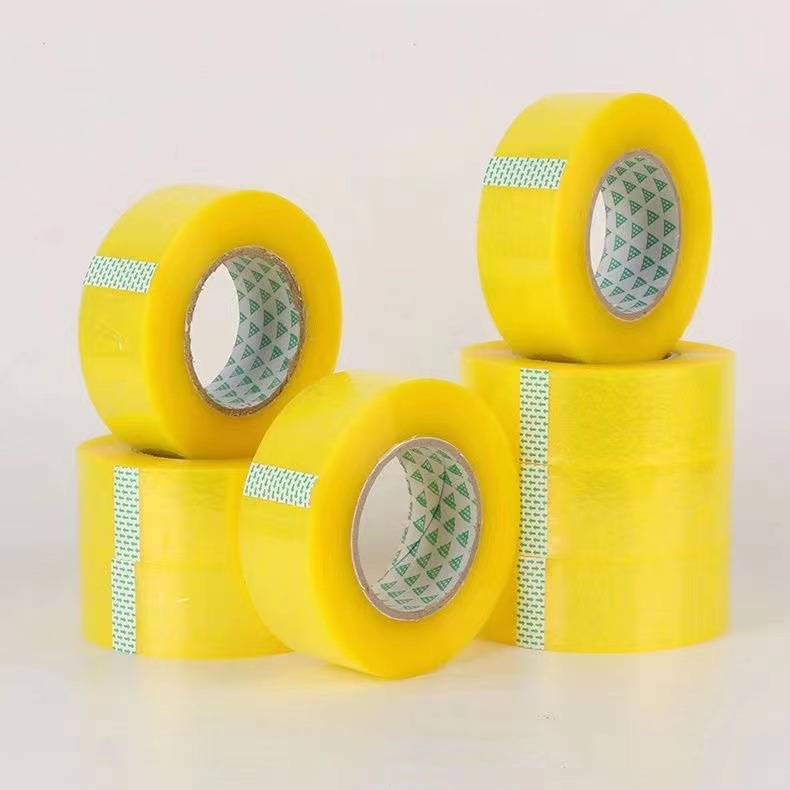 Transparent Packing Tape Express Packaging Sealing Production Different Sizes Printing Logo Large Roll Transparent Yellow Tape