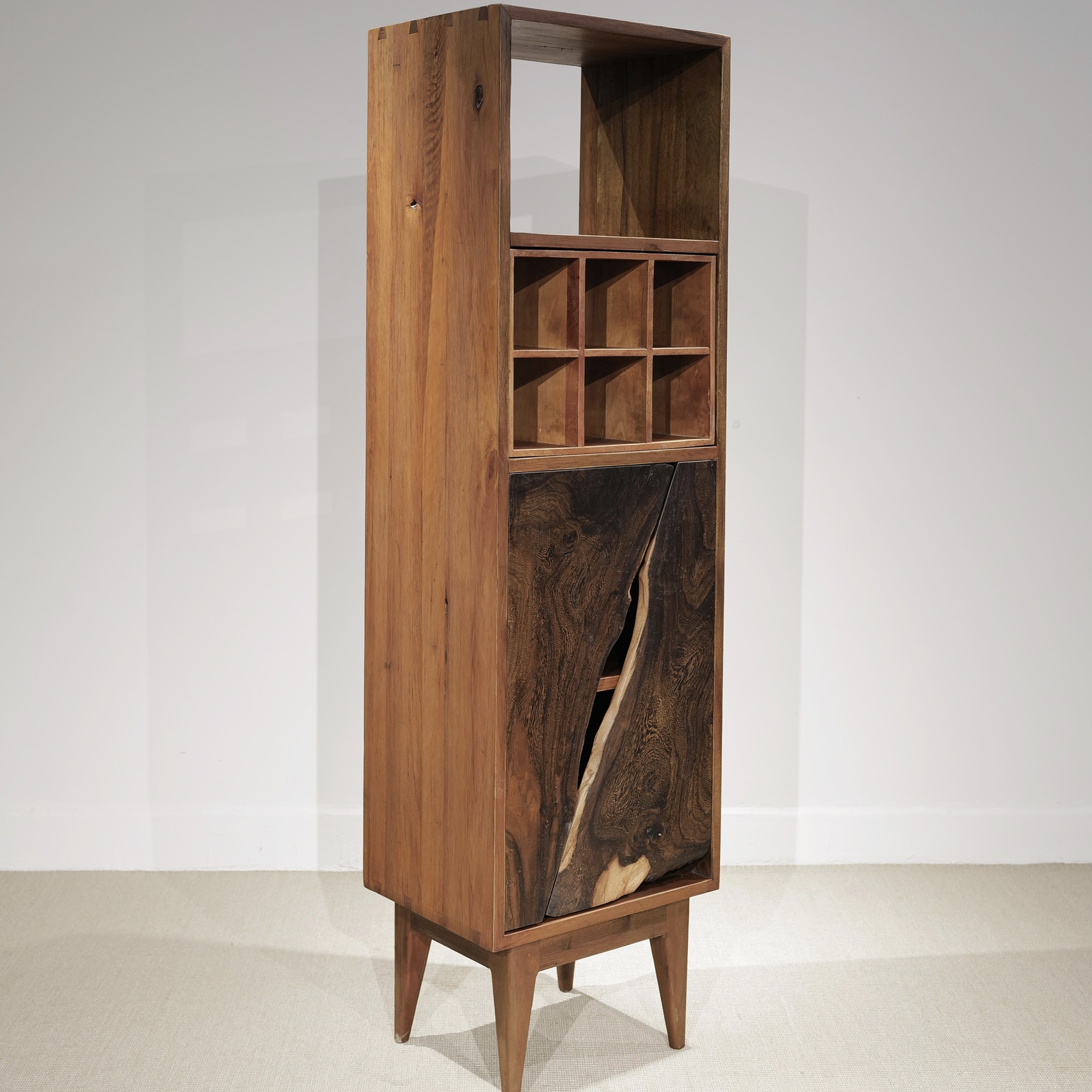 户外古木木心高脚立柜实木立柜随型鸂鶒木面板储物柜