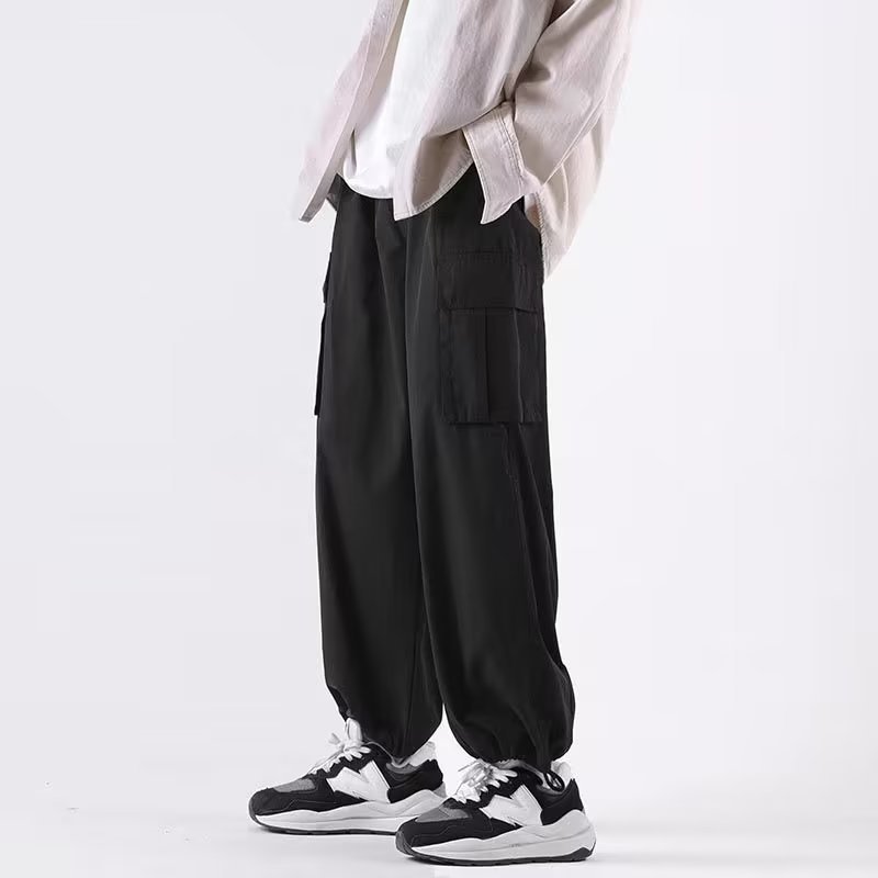 2023 Spring and Autumn New Men's Casual Pants Japanese-Style Retro Loose Cargo Pants Teenagers Fashion Straight Fashionable Trousers