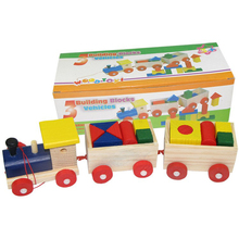 儿童益智力早教玩具形状认知男女孩1-2岁3木制拼装拖拉小火车积木