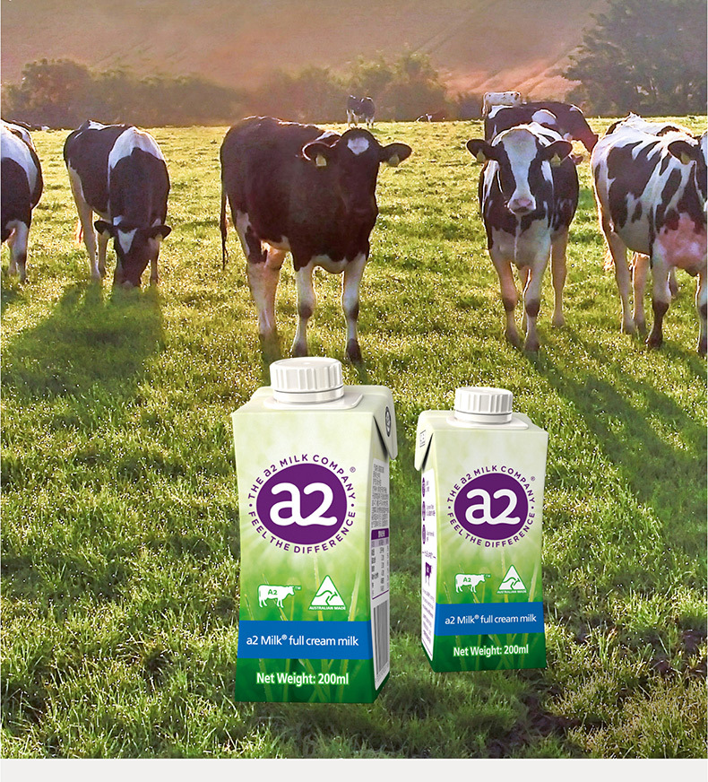 澳大利亚原装进口 a2全脂纯牛奶 200ml*12瓶全脂补钙纯牛奶