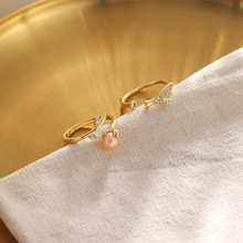 韩国东大门天然淡水珍珠可调节开口郁金香玫瑰造型微镶锆石戒指女