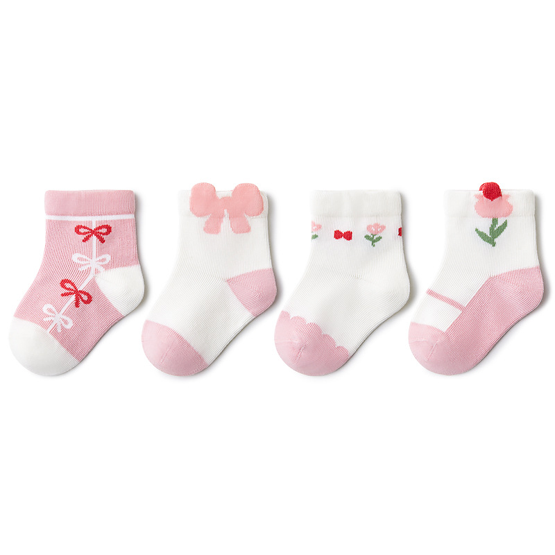Baby & Kids Short Mesh Socks, 2023 Spring/Summer, Girl Cotton Socks - Pineapples