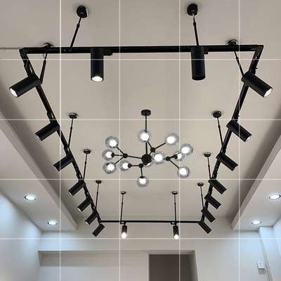 轨道灯吊架加宽简约美发店吊灯展厅商店餐厅铝合金延长杆顶灯架