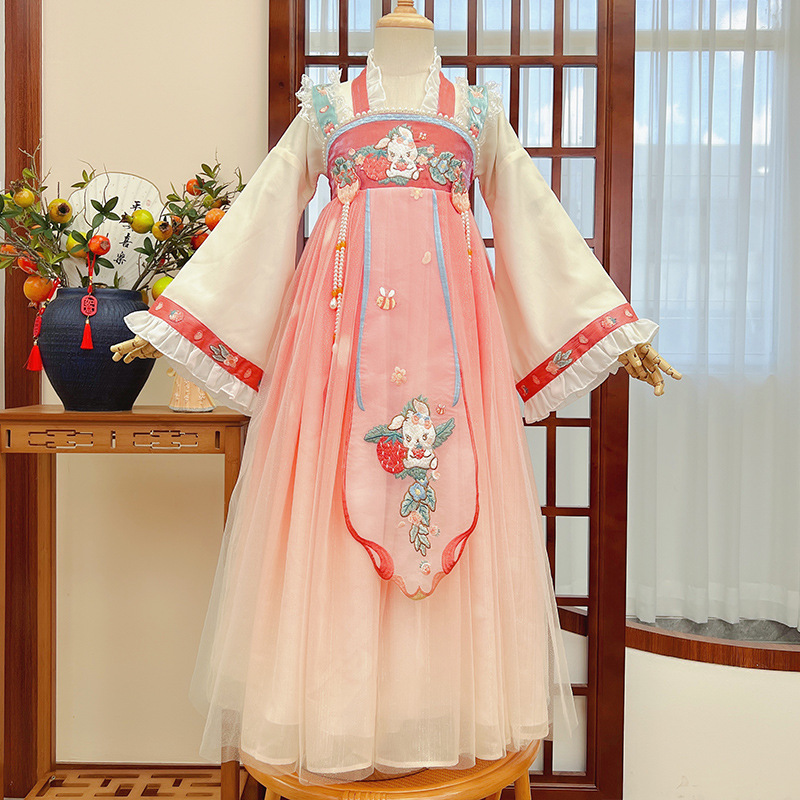 女童秋装儿童唐装古风超仙小女孩秋季古装2024新款秋款连衣裙汉服