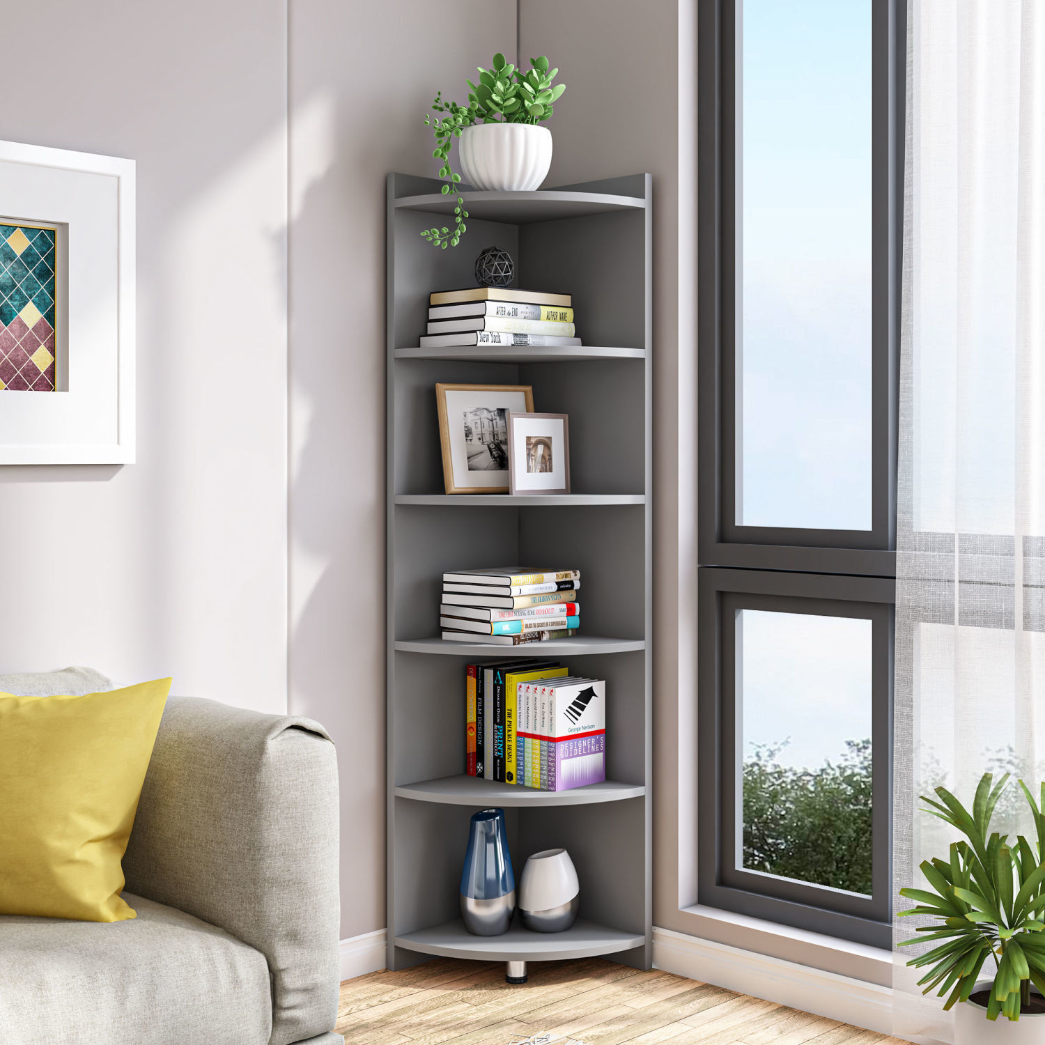 角柜墙角柜三角形转角置物架卧室角落收纳边角柜客厅拐角三角柜