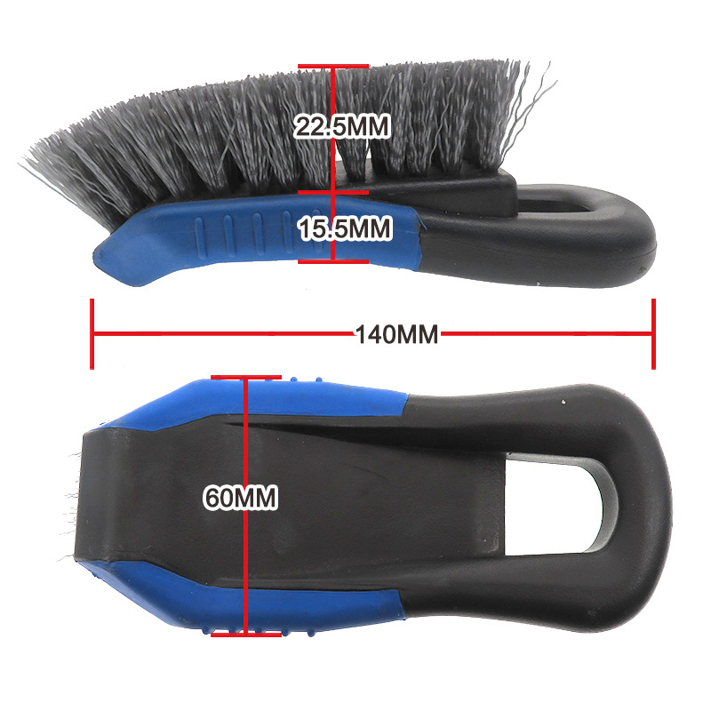 Factory Supply Hub Brush 140 * 60mm Car Scrubbing Cleaning Brush Black and Blue Two-Color Car Tire Cleaning Brush