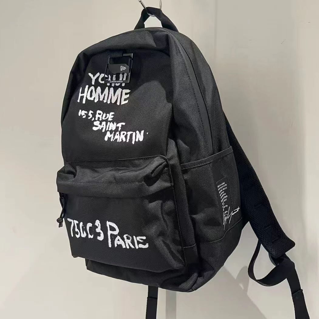yohji 24ss 山本耀司暗黑涂鸦字母联名男女双肩包电脑背包-阿里巴巴