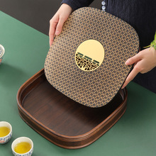 3EW1小型竹托盘储水干泡台简易四方圆角沥水茶台实木现代家用茶具