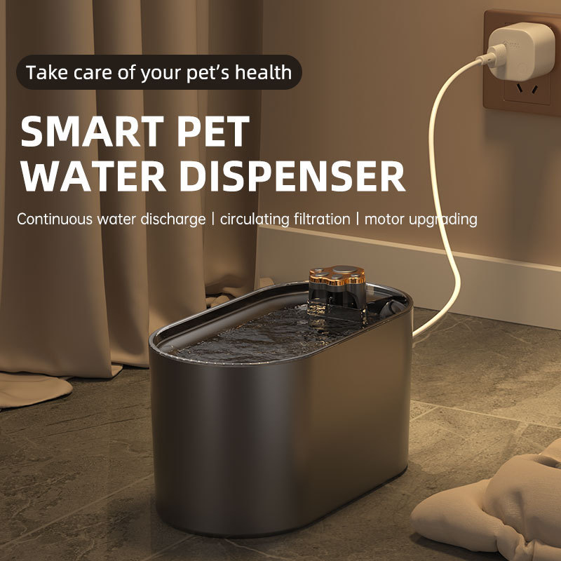 Cross-Border New Arrival Smart Dogs and Cats Pet Water Dispenser Plug-in Automatic Filtration Circulating Flowing Water Large Capacity