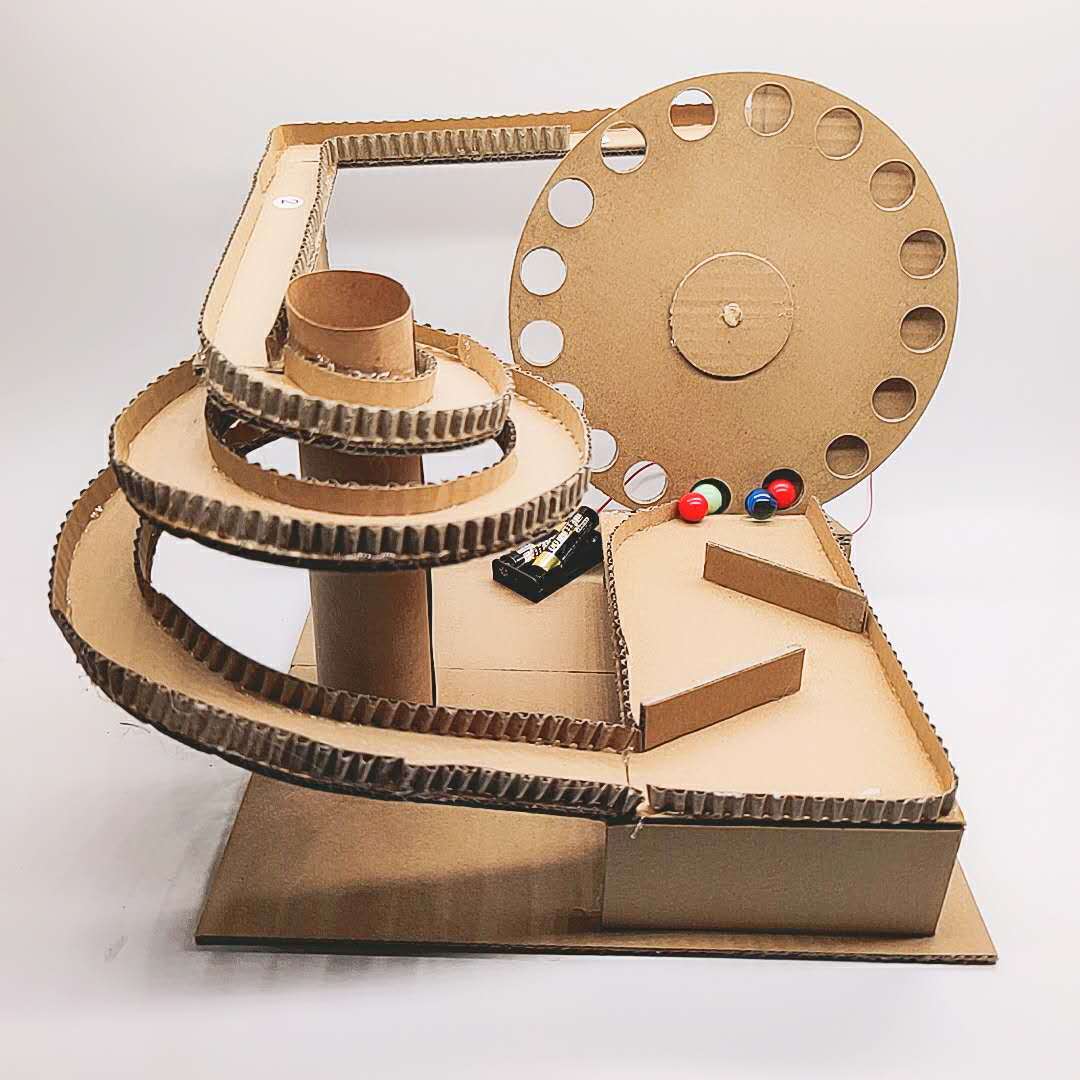 瓦楞纸自制拼装轨道滚珠手工材料包创意diy立体作品幼儿园纸玩具