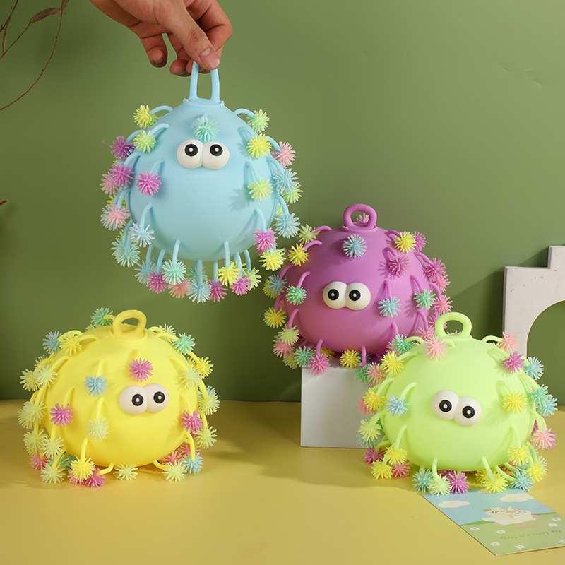 Stall Flash Hair Ball Toys Color Convex Snowflake Caterpillar Children's Fun Luminous Vent Decompression Hairy Ball