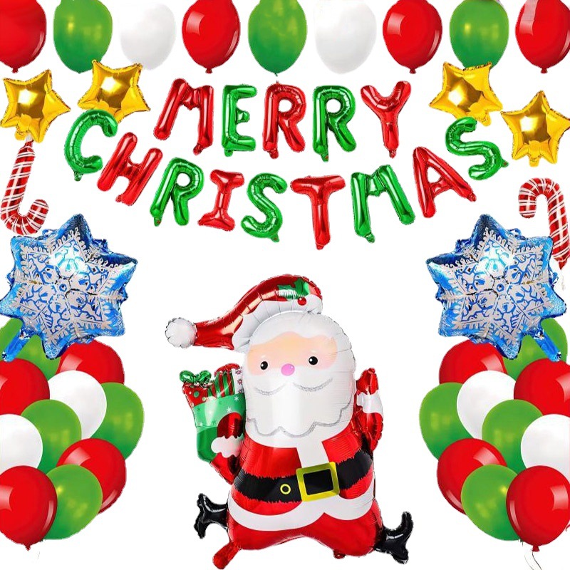 New Christmas Balloons Set Santa Claus Elk Aluminum Film Balloon Party Supplies Event Decoration and Layout Supplies