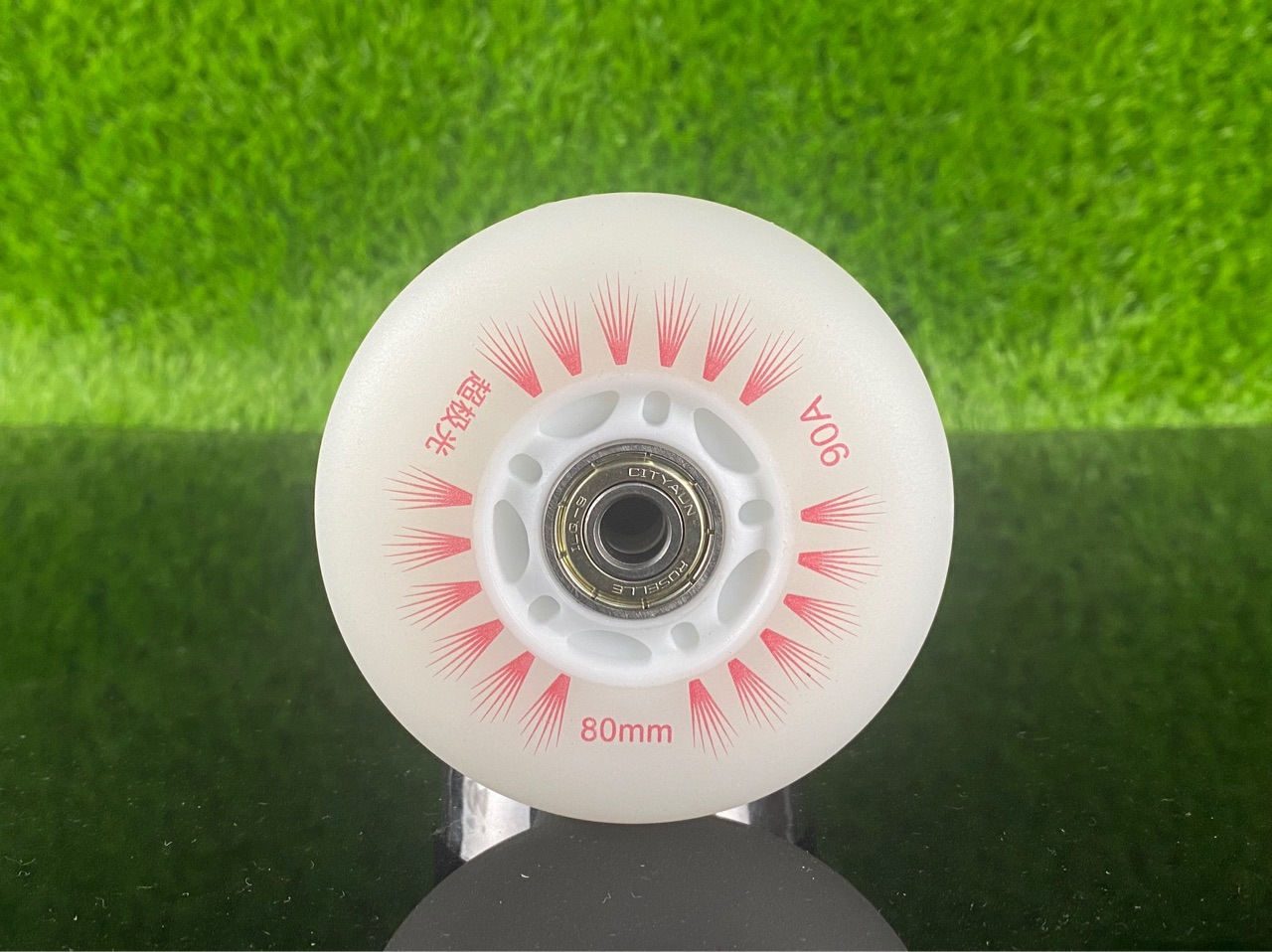 直排轮滑鞋闪光轮发光轮子通用配件60248727680mm单排溜冰 旱冰鞋