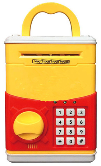Wholesale Creative Electric Children's Birthday Gifts Automatic Roll Money ATM Password Suitcase Coin Bank Cartoon Safe Box