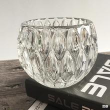 水装饰玻璃创意玻璃圆点绿蜡烛台花瓶明水蜡烛萝烛台玻璃装饰水晶