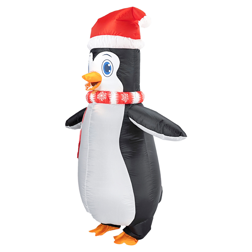 Christmas Penguin Inflatable Clothing Santa Claus Inflatable Clothes Performance Doll Clothing Elk Elf Inflatable Headgear