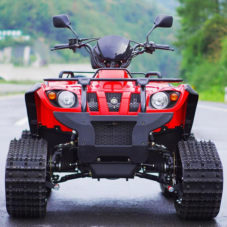 履带式汽油雪地沙滩车 雪地游玩漂移车 雪橇车款式四轮越野摩托车