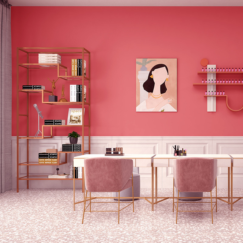 网红背景粉色墙布卧室温馨女孩家用翻新 轻奢简约公主房背景壁布