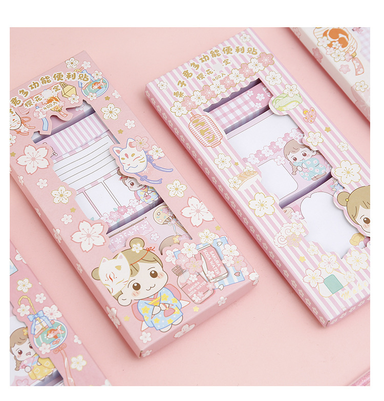 韩彩文具批发 栗子君桜花便利贴纸多功能卡通n次贴400张gl21-308