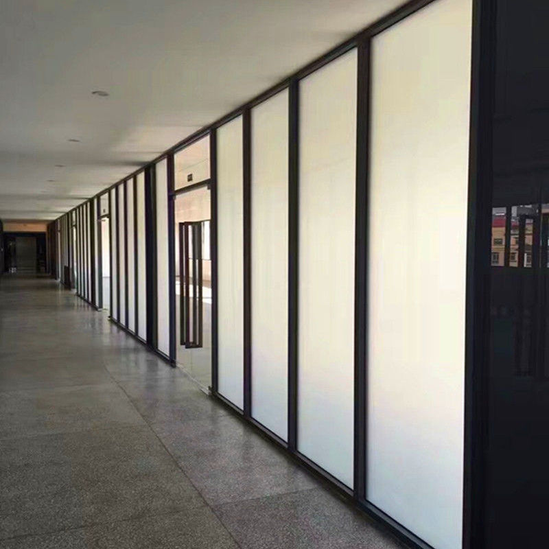 广州办公室钢化玻璃双波中空内置带百叶隔断铝合金高隔断隔音墙