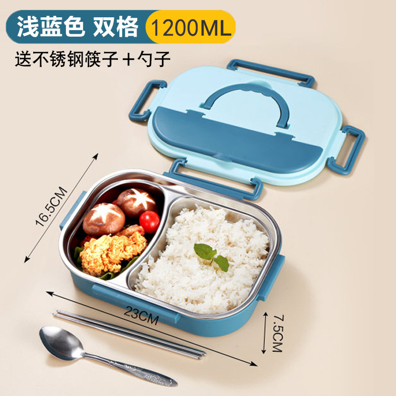 304 Stainless Steel Packing Lunch Box Non-Odor Lunch Box Office Worker Student Handheld Microwaveable Heating Cross-Border Wholesale