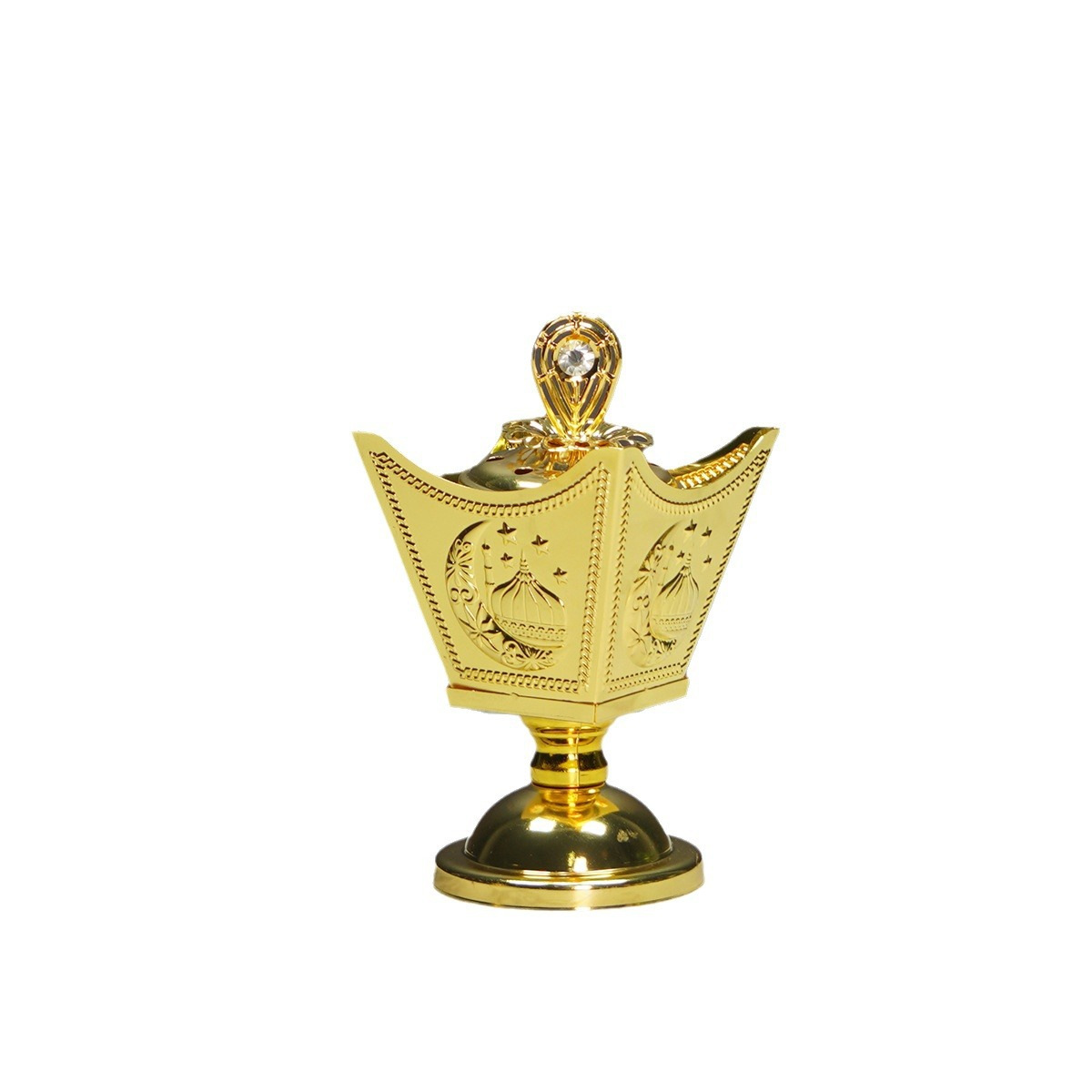 Creative New Cross-Border Middle East Arab Gold Plated Incense Burner Home Candle Holder Decorations Aroma Burner Cup Ornaments