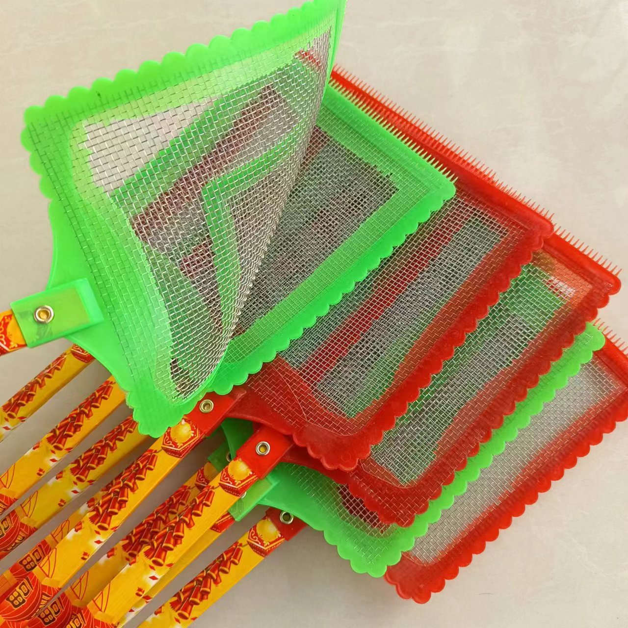 长柄苍蝇拍大号老式铁蝇拍子家用手动钢网拍不烂不碎灭拍蚊子