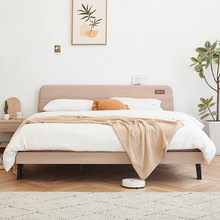 北欧全实木床现代简约原木日式单人儿童卧室1.5米双人1.8米橡木床