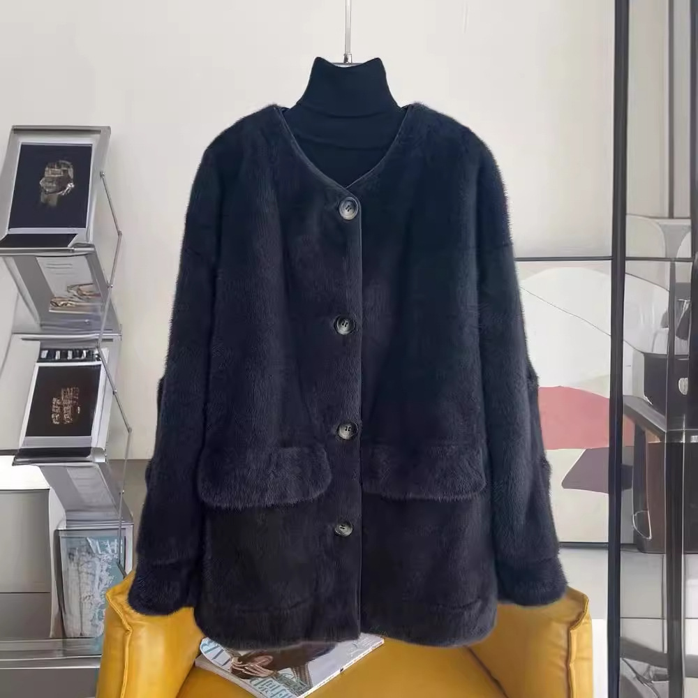 水貂大衣女进口整貂天鹅绒皇冠紫标通勤风百搭貂皮皮草-阿里巴巴