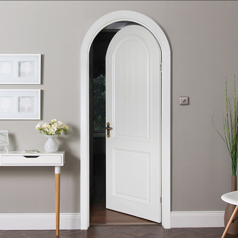 工厂直供烤漆实木门圆弧拱形门弧形北欧风格实木复合套装门室内门