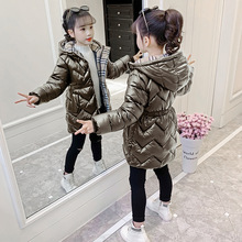 女童羽绒棉服冬装2024新款儿童亮皮收腰棉衣中大童韩版免洗棉袄潮