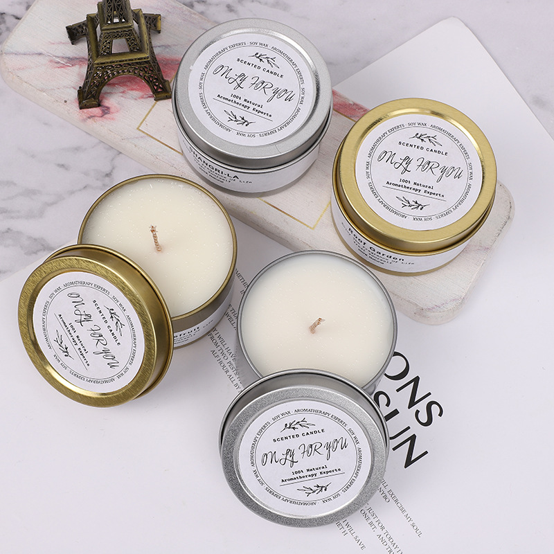 Organic Essence Oil Aromatherapy Candle Household Fragrance Gift Customization Wholesale Creative Cross-Border Tinplate Can Candle