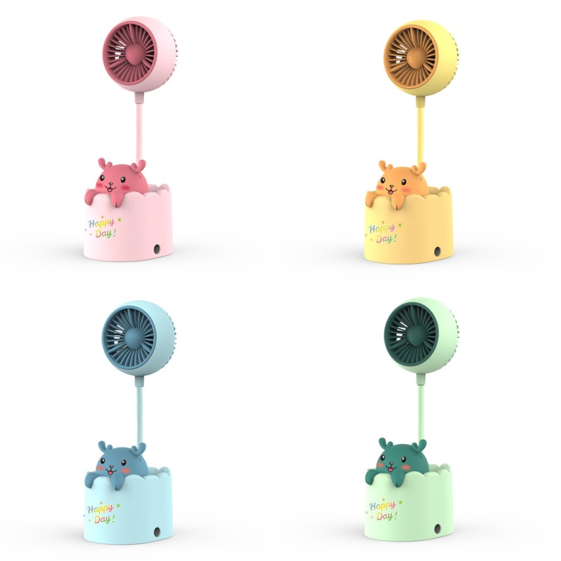 Children's Desktop Fan Cute Pen Holder Pencil Sharpener Little Fan Portable Large Wind Usb Folding Rechargeable Electric Fan