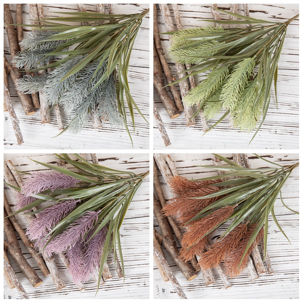 Cross-Border Foreign Trade Rabbit Tail Grass Bouquet Lavender Ins Wind Spray Color Artificial Flower Home Decoration Wedding Wholesale Fake Flower