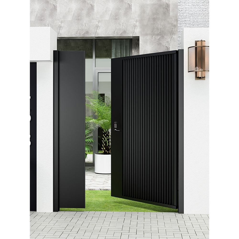 铁艺大门乡村庭院门别墅不锈钢双开大小门现代简约中式花园入户门